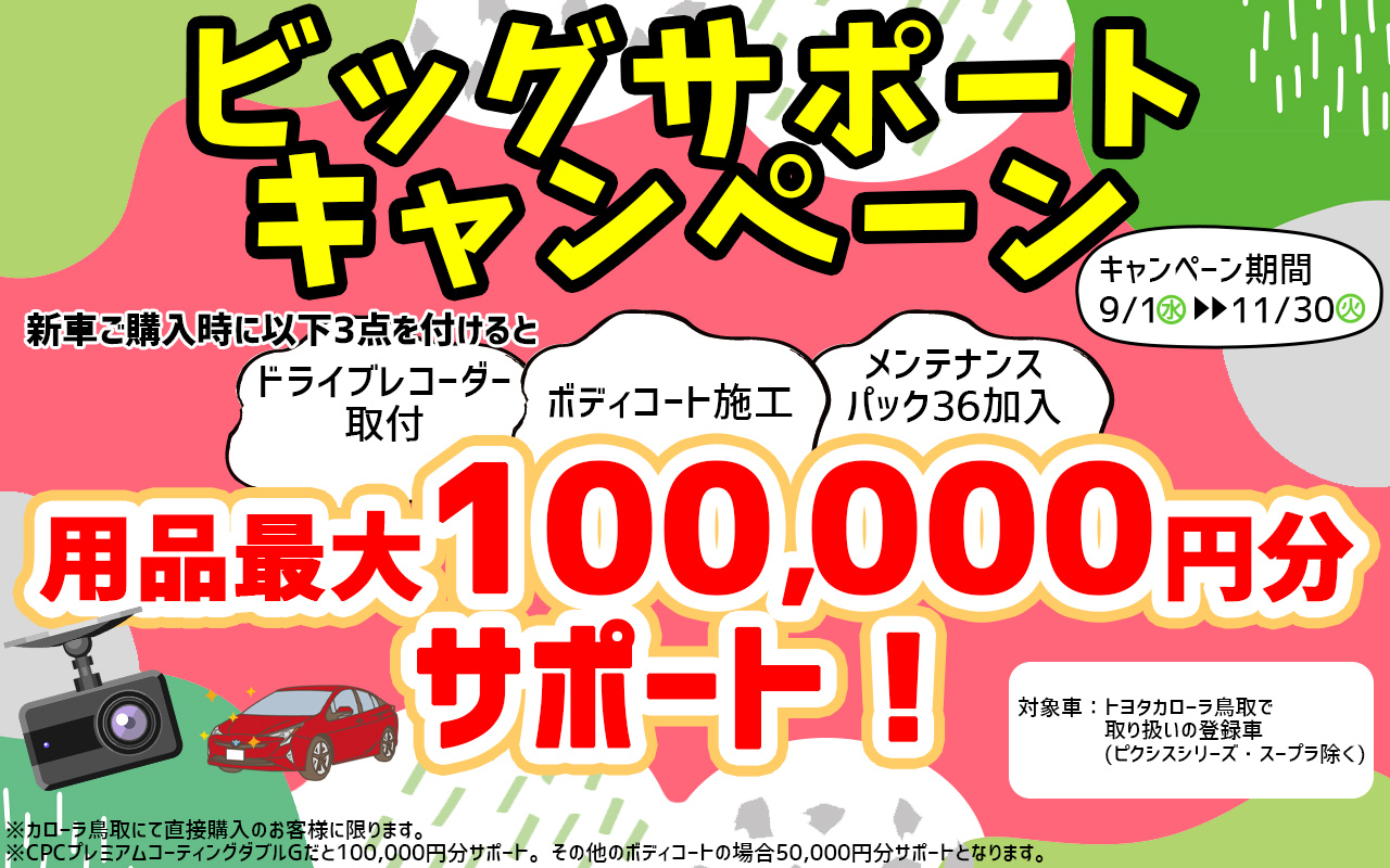 ビッグサポートキャンペーン Corolla Tottori ビッグサポートキャンペーン Corolla Tottori